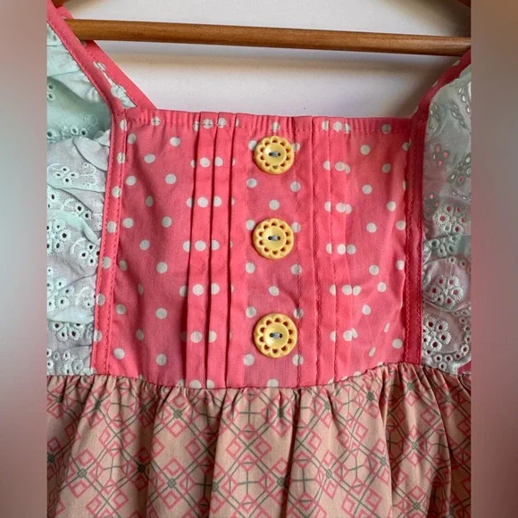 Matilda Jane Cooling Off Tunic Shirt Girls 6T  Happy‎ and Free Eyelet Lace NEW - Picture 5 of 9